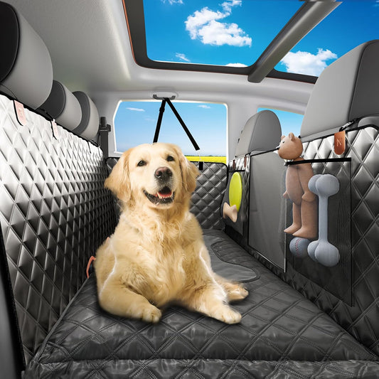 Car Back Seat Pet Cover for Dogs Back Seats Protector, Soft Inflatable Cushion Backseat Extender Comfortable Dog Hammock, Waterproof Dog Bed Rear Travel Accessories for Car,SUV,Truck - Pet Explorer