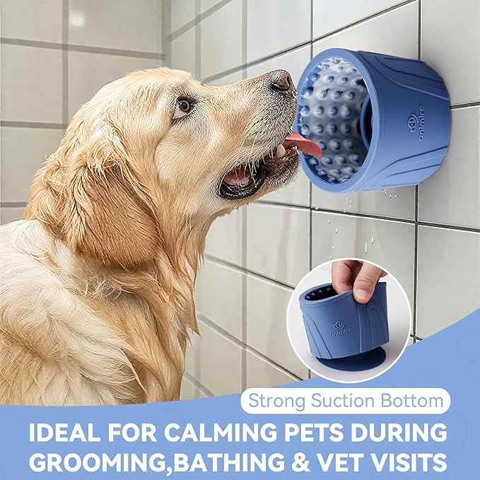 Dog Slow Feeder Lick Bowl, Anxiety Relief Dog Licking Mat Treat Dispenser, Non-Slip Anti-Choking Slow Eating Lick Bowl for Small Medium and Large Breed Dogs, BPA Free Silicone
