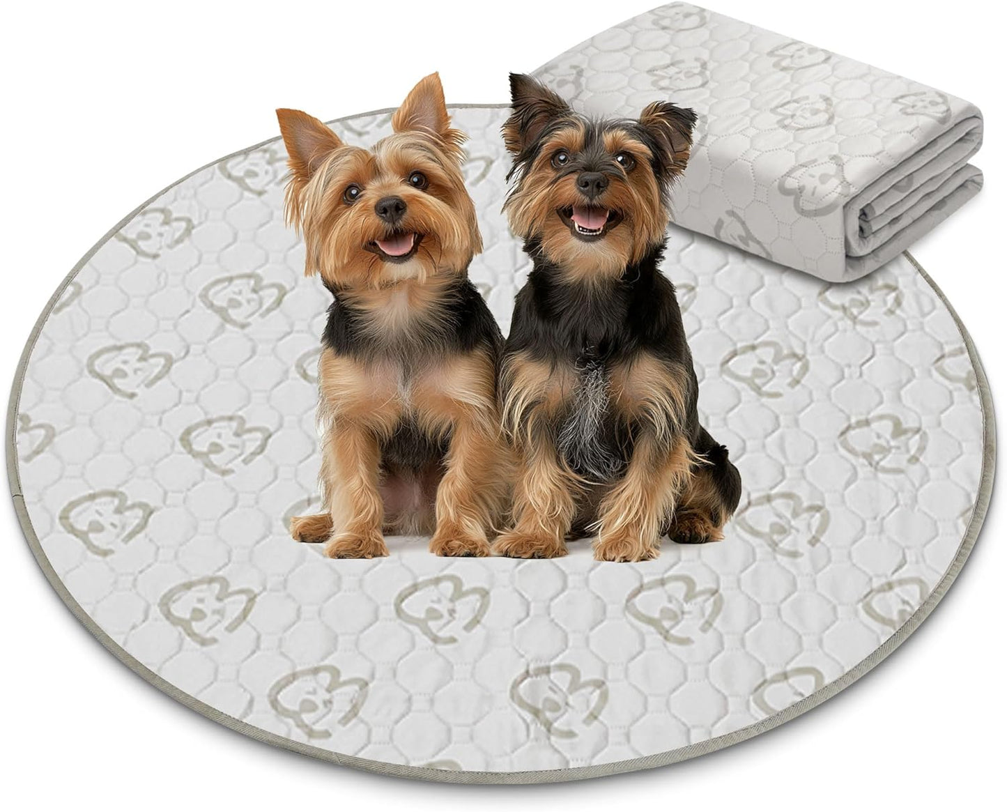 FXW Washable Pee Pads for Dogs, Puppy Pads with Super Absorbent, Specifically Designed for Whelping Box, 36" Round, Khaki, 1 Pack - Pet Explorer