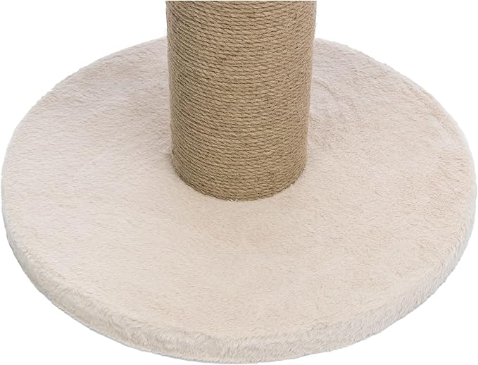 Trixie Boho Cat Scratching Post 32.7 Inch - Cat Scratcher with Soft Fabric Covering Base and Jute-Wrapped Post - with Platform Bed - in Beige