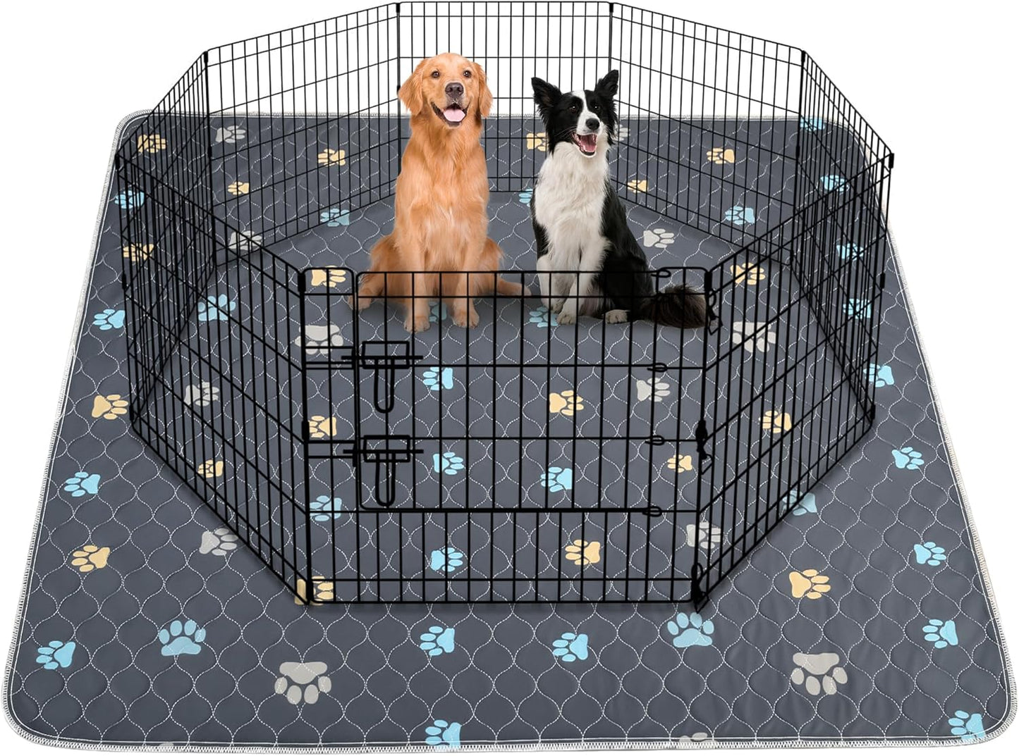 Aitmexcn Washable Puppy Dog Pee Pad, 2PCS 100% Waterproof Whelping Training Mat for Puppy/Senior Dog, Fast Drying Reusable Puppy Pads for Indoor, Outdoor and Car Travel- 48'' x 48'',Gray - Pet Explorer