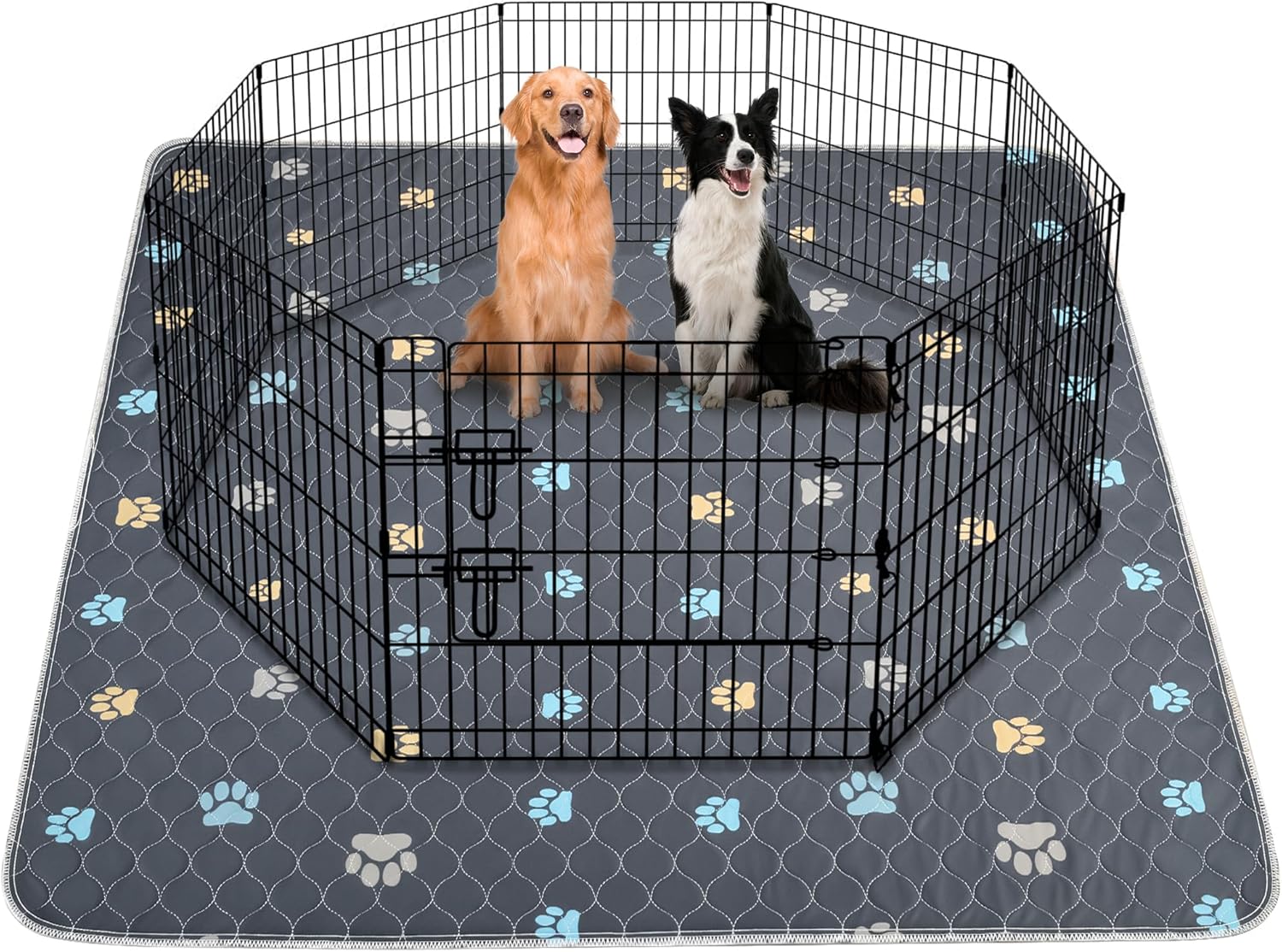 Aitmexcn Washable Puppy Dog Pee Pad, 2PCS 100% Waterproof Whelping Training Mat for Puppy/Senior Dog, Fast Drying Reusable Puppy Pads for Indoor, Outdoor and Car Travel- 48'' x 48'',Gray - Pet Explorer