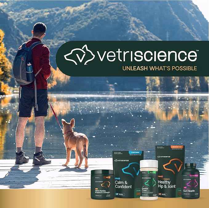 VetriScience Dental Care Powder,Perio Support Clinically Tested Dental Supplement for Small,Medium and Large Breed Dogs,Freshen Breath,Control Plaque and Tartar,Oral Health,4.2 oz,(Pack of 2)