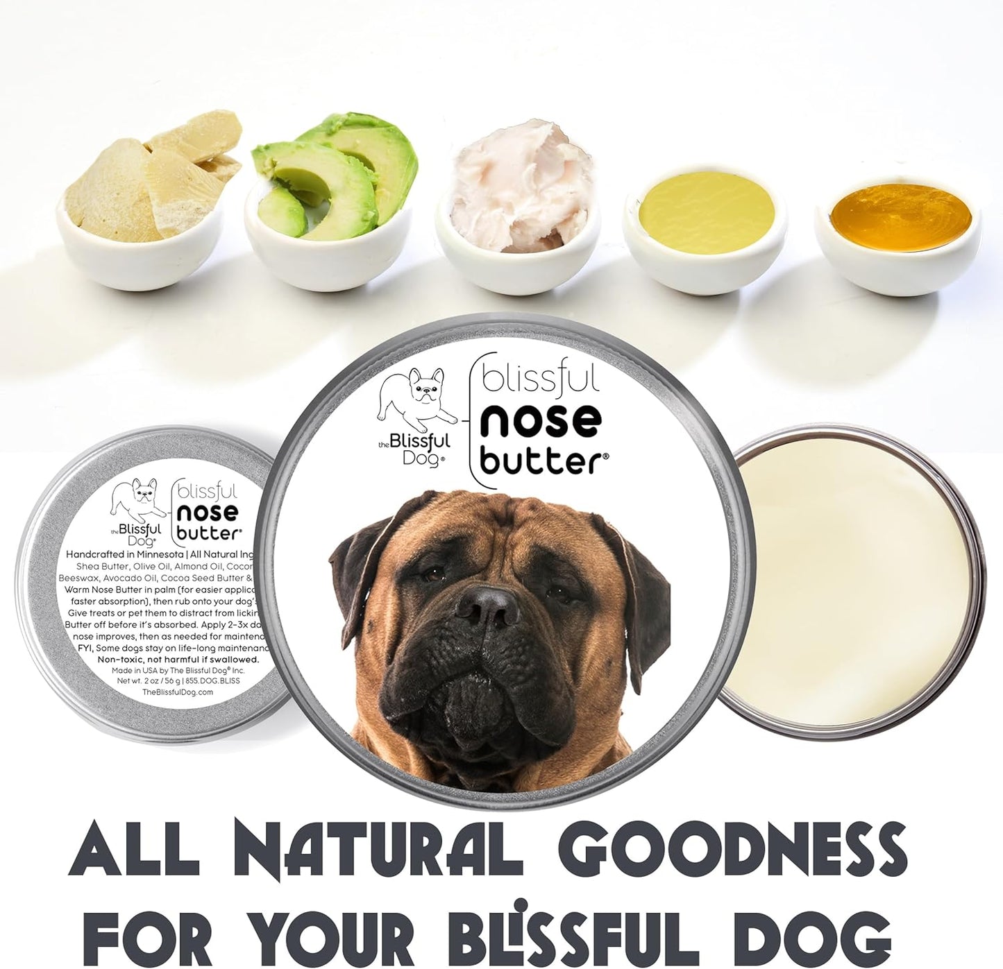 The Blissful Dog Bullmastiff Unscented Nose Butter, 16oz - Pet Explorer