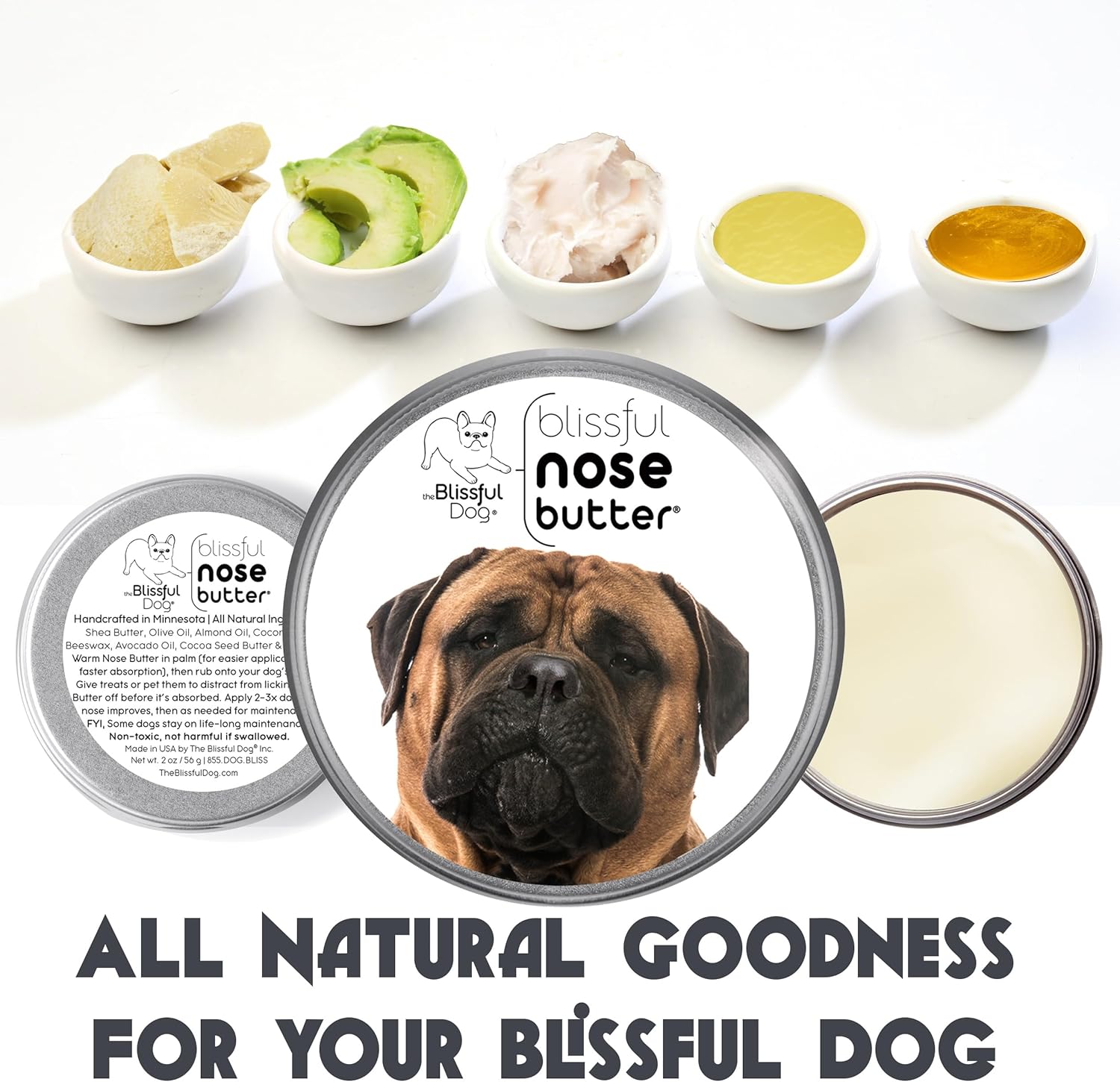 The Blissful Dog Bullmastiff Unscented Nose Butter, 16oz - Pet Explorer