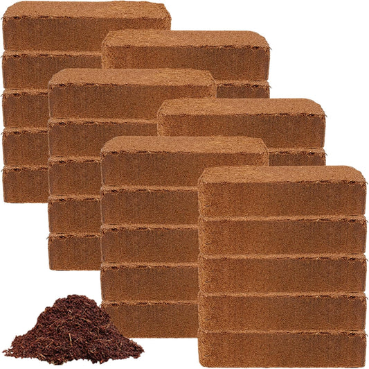 Coco Coir 650gm Bricks (30-Pack) - Organic Coco Coir for Plants & Gardening - OMRI-Listed Cocopeat for Garden Soil, Seed Starter Soil, & Mulch - Coconut Coir Bricks - Coconut Fiber Potting Mix - Pet Explorer