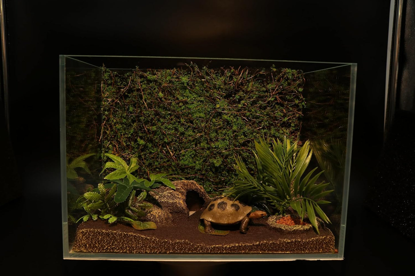 AQUA KT Reptile Moss Background Backdrop Wall Artificial Terrarium Habitat Amphibian Cage Decoration for Lizard Bearded Dragon Snake Tree Frog Chameleon Climbing, Pack of 4 - Pet Explorer