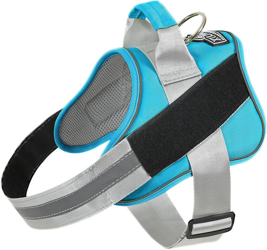 Bolux Dog Harness, No-Pull Reflective Dog Vest, Breathable Adjustable Pet Harness with Handle for Outdoor Walking - No More Pulling, Tugging or Choking (OceanicBlue, Medium (Pack of 1))