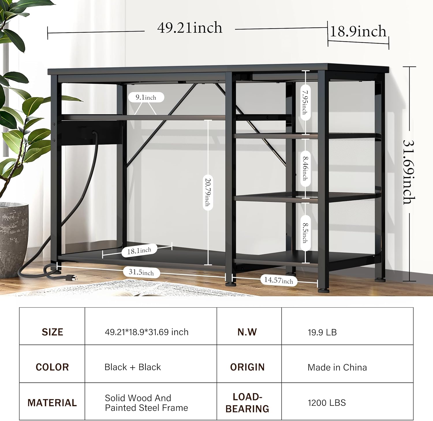 55-75 Gallon Fish Tank Stand: Heavy Duty Aquarium Stand with Power Outlets and Cabinet for Fish Tank Accessories Storage - Metal Frame, 1200LBS Capacity, Suitable for Fish & Reptile Terrariums - Pet Explorer
