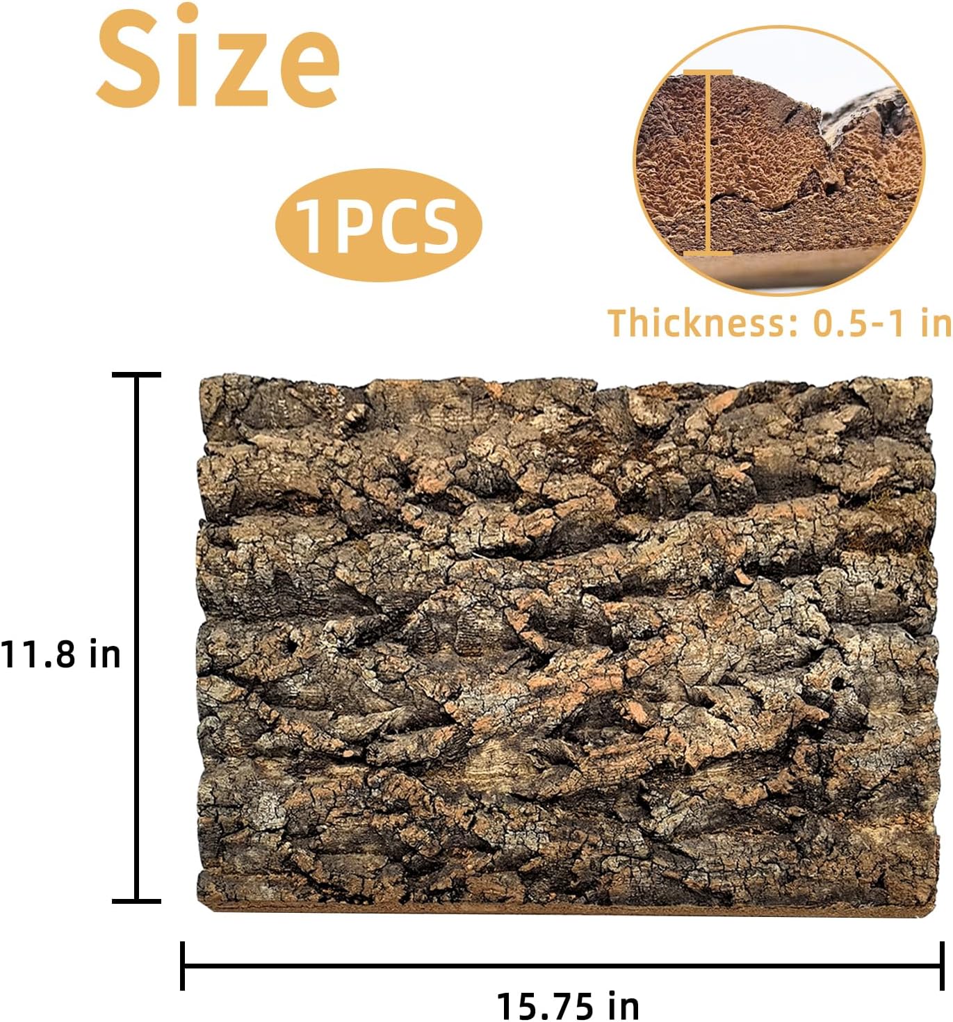 Tfwadmx Terrarium Cork Bark Background, 11.8"x15.75" Thickened Reptile Tank Tree Backdrop Wall Decor Habitat Climbing Mat Decoration for Lizard, Turtle, Gecko, Bearded Dragon, Frog, Chameleon - Pet Explorer