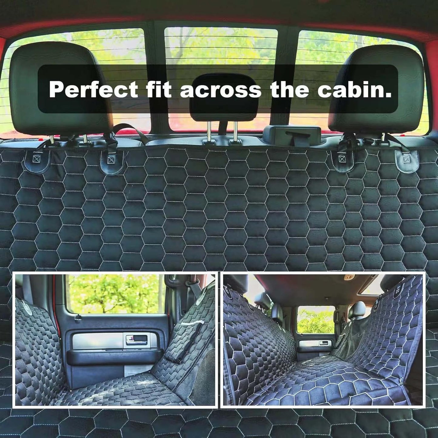 Dog Car Seat Cover for Trucks, Back Seat Pet Cover for Dogs F150 Ram 1500, Waterproof Dog Hammock for Truck with Mesh Window Heavy Duty Seat Cover for F-Series/GMC Sierra/Silverado - Pet Explorer