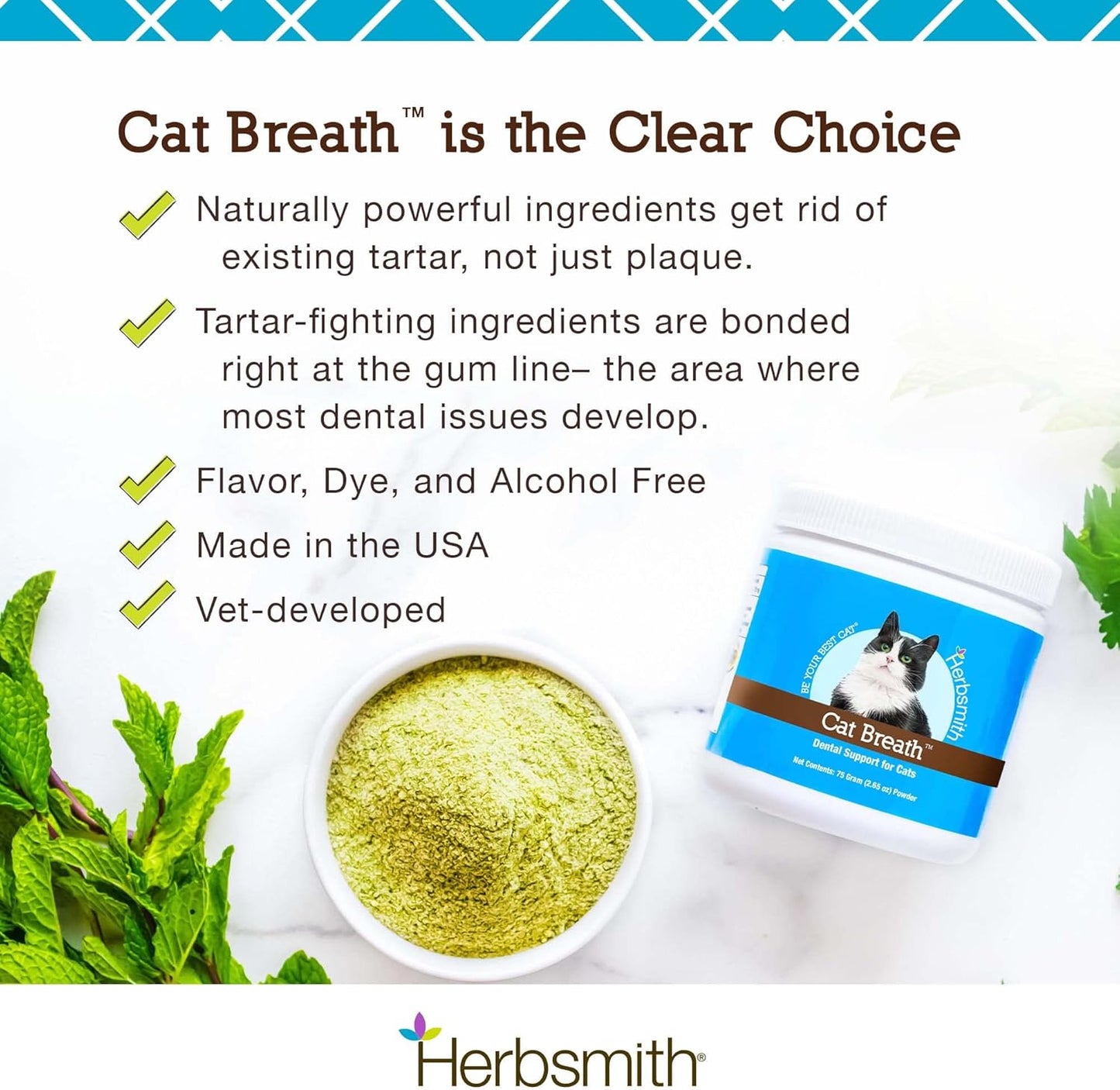 Herbsmith Cat Breath - Dental Support for Cats - 75g - Pet Explorer