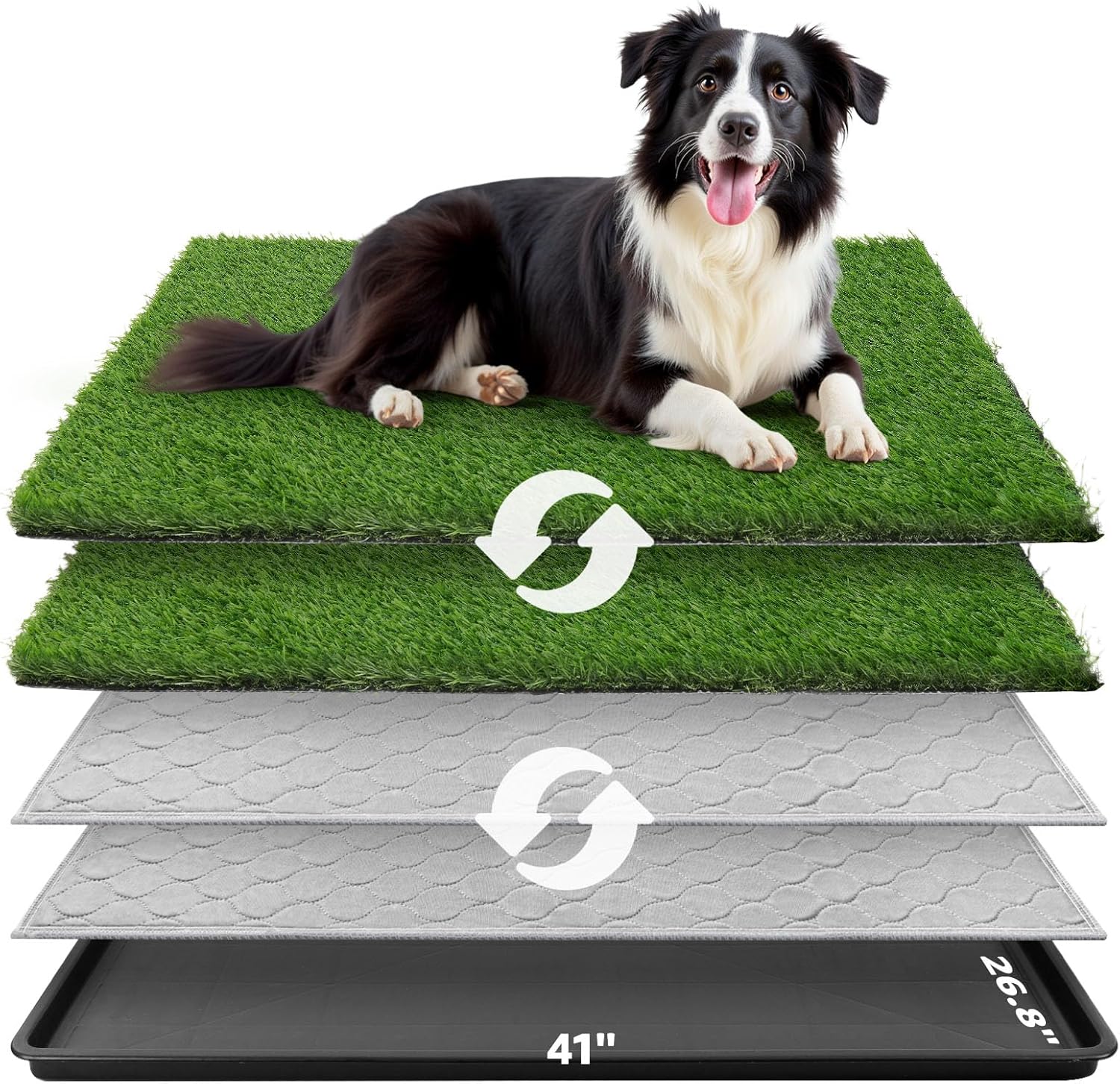 Dog Grass Large Potty Patch, Dog Litter Boxes Artificial Grass Bathroom Turf for Pet Training, Washable Puppy Pee Pad, Perfect Indoor/Outdoor Portable Potty Pet Loo - Pet Explorer