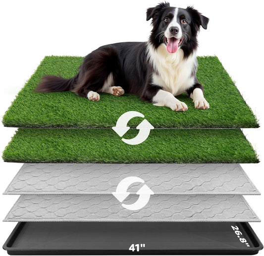 Dog Grass Large Potty Patch, Dog Litter Boxes Artificial Grass Bathroom Turf for Pet Training, Washable Puppy Pee Pad, Perfect Indoor/Outdoor Portable Potty Pet Loo - Pet Explorer
