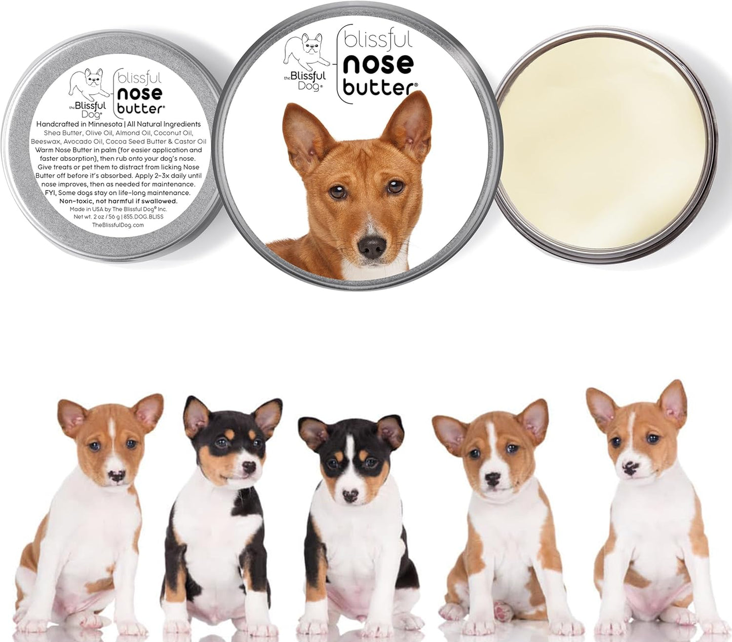 The Blissful Dog Basenji Unscented Nose Butter - Dog Nose Butter, 1 Ounce - Pet Explorer