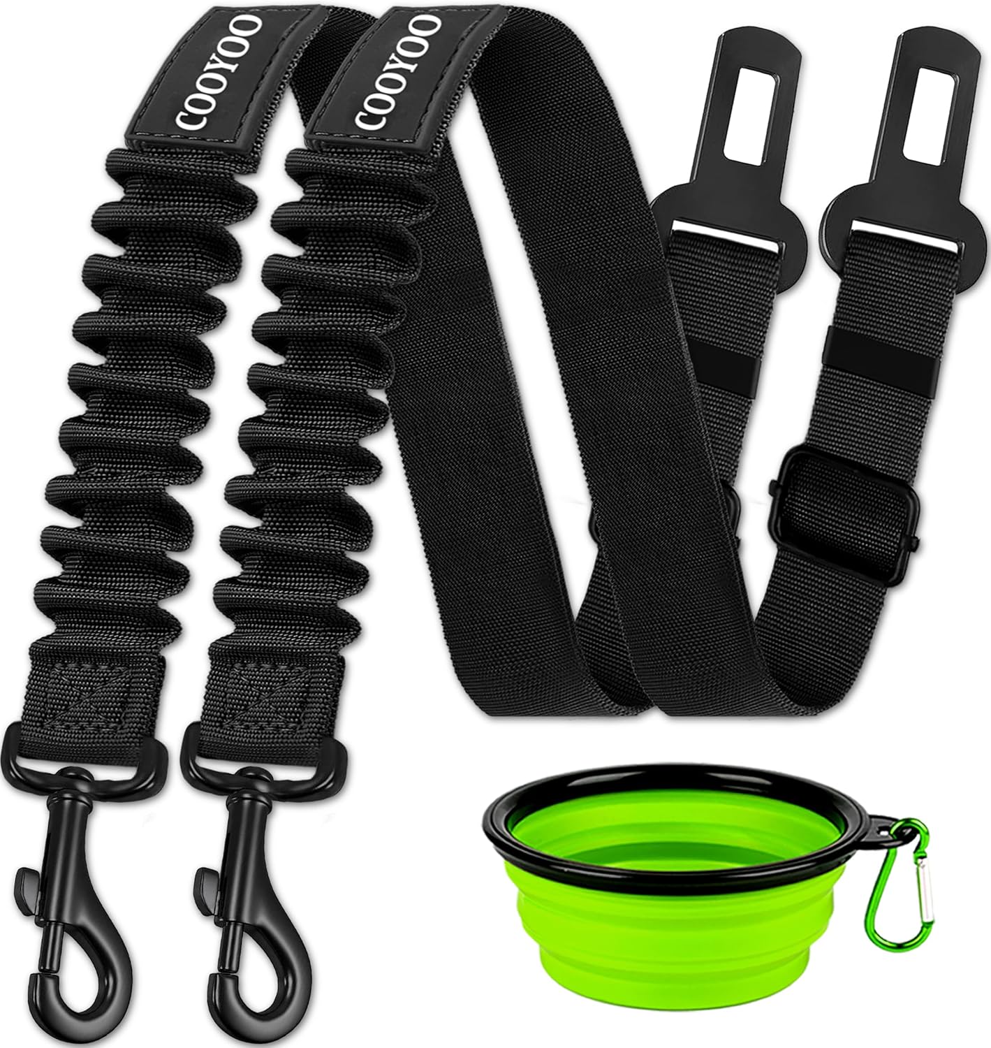 COOYOO Dog Seat Belt,3 Piece Set Retractable Dog Car Harness Adjustable Dog Seat Belt for Vehicle Nylon Pet Safety Seat Belts Heavy Duty & Elastic - Pet Explorer