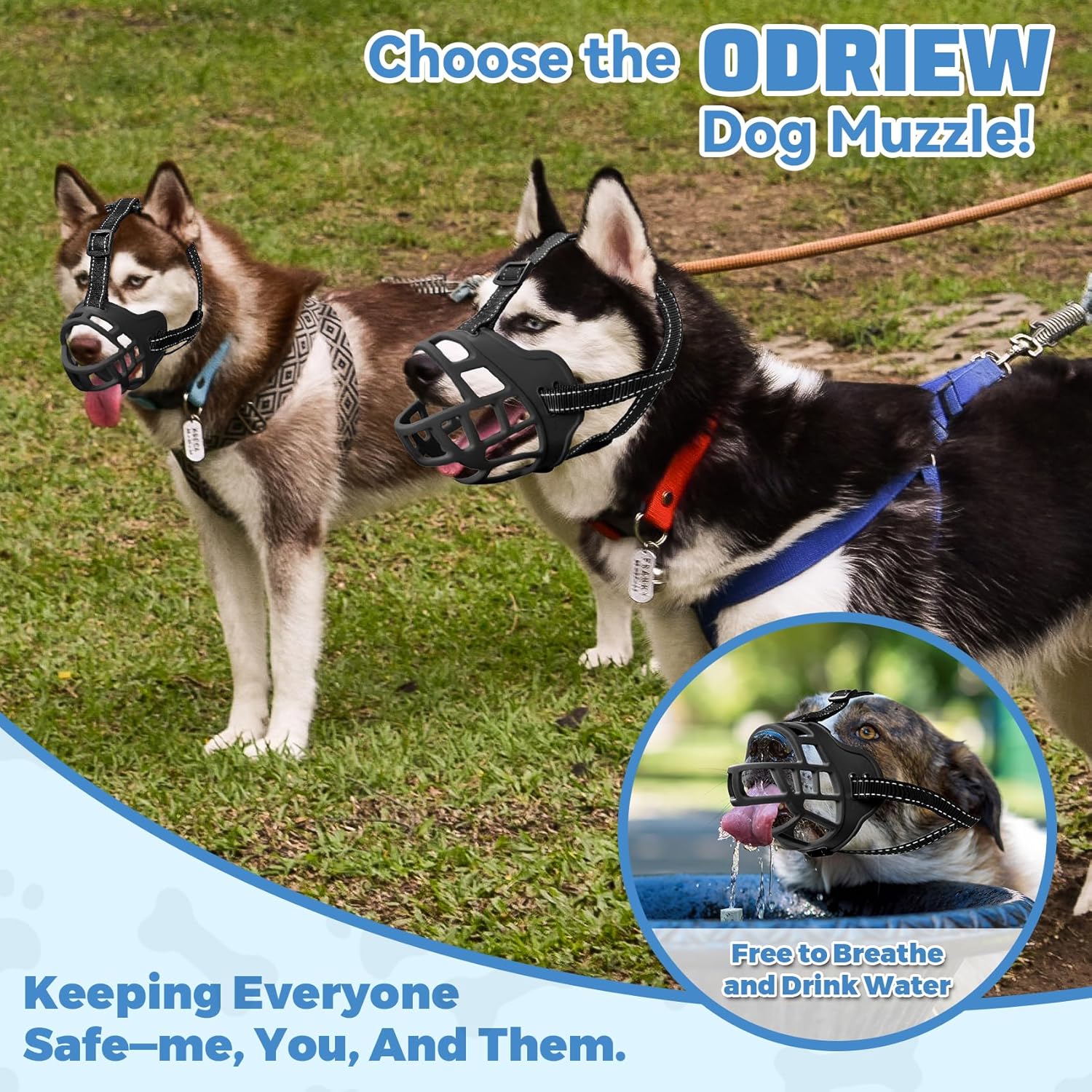 Dog Muzzle for Large Dogs, Breathable Basket Muzzles for Small, Medium and X-Large Aggressive Dog, Allows Panting Drinking, Suitable for Grooming Trimming Training (3, Black) - Pet Explorer