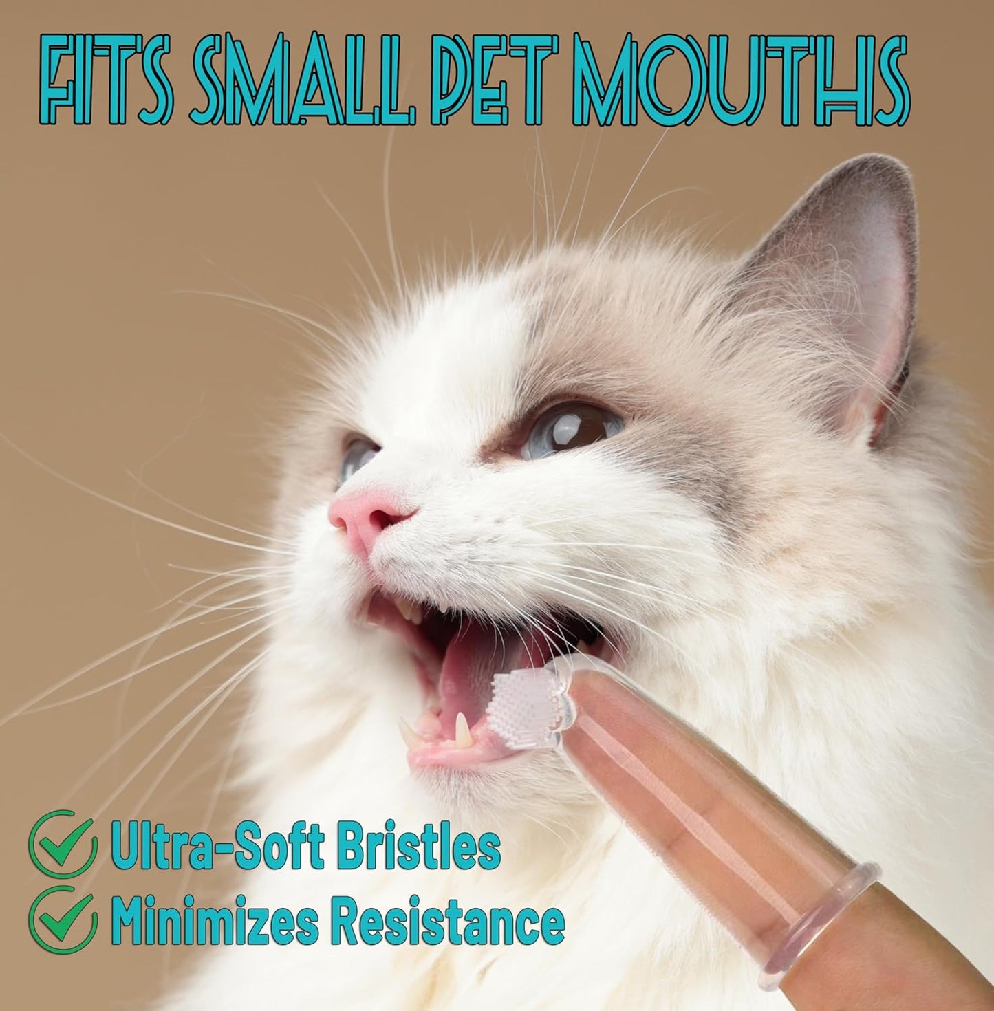 E.M&S.T by Emmeliestella Small Dog & Cat Toothbrush Kit，Micro Head, Kitten Toothbrush, Finger Brush, Starter Kit, Round & Pointed Design, Pet Dental Care, Soft Bristles, Multi-Angle, Deep Clean, 5PCS - Pet Explorer