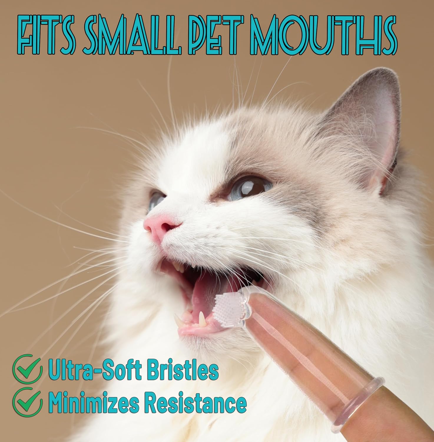 E.M&S.T by Emmeliestella Small Dog & Cat Toothbrush Kit，Micro Head, Kitten Toothbrush, Finger Brush, Starter Kit, Round & Pointed Design, Pet Dental Care, Soft Bristles, Multi-Angle, Deep Clean, 5PCS - Pet Explorer