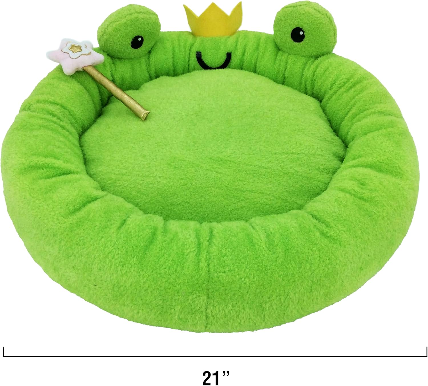 TONBO Soft Plush Small Cute and Cozy Food Dog Cat Bed, Washer and Dryer Friendly (Frog) - Pet Explorer