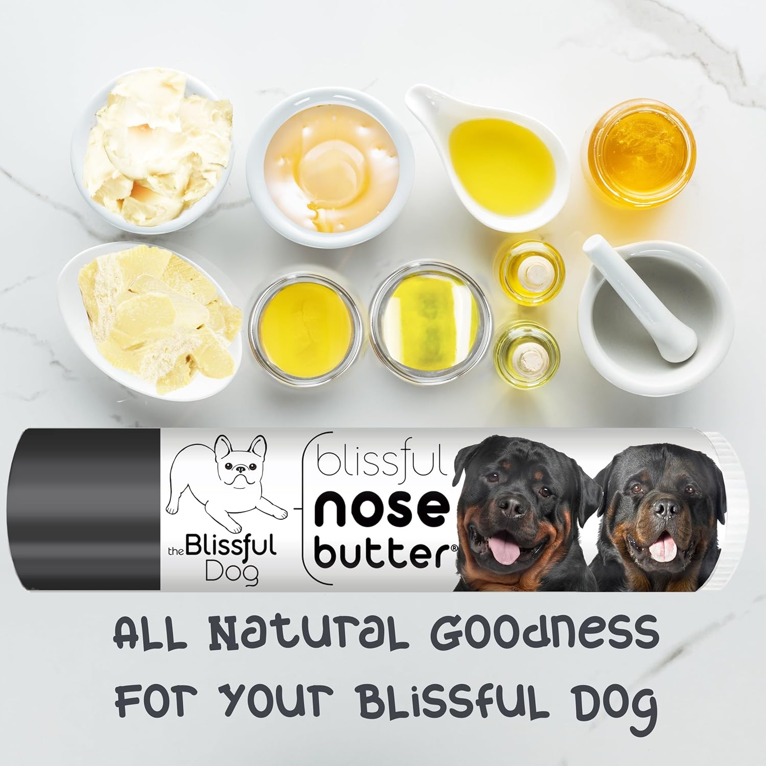The Blissful Dog Rottweiler Nose Butter for Dry, Cracked Skin, Lick-Safe Dog Nose Balm with Moisturizing Shea Butter, Almond, Olive, and Essential Oils, Pet Supplies, Uncented, 0.15 oz. - Pet Explorer