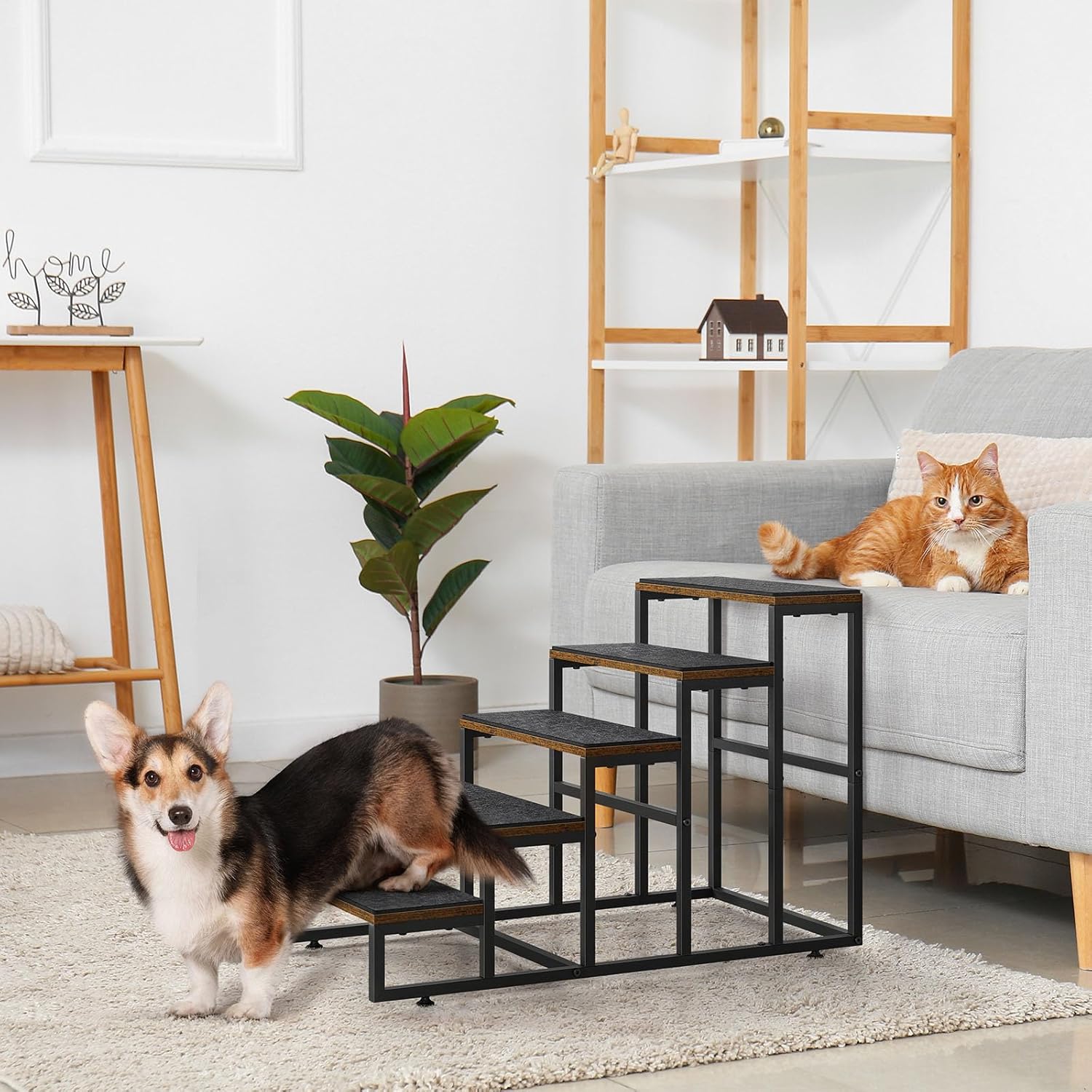 Dog Stairs Ramps Dog Stairs for High Bed Couch 5 Tier Pet Stairs for Small Medium Large Dogs and Cats Pet Step with Non-Slip Stair Tread for Puppy, The Old, and Injured Dogs - Pet Explorer