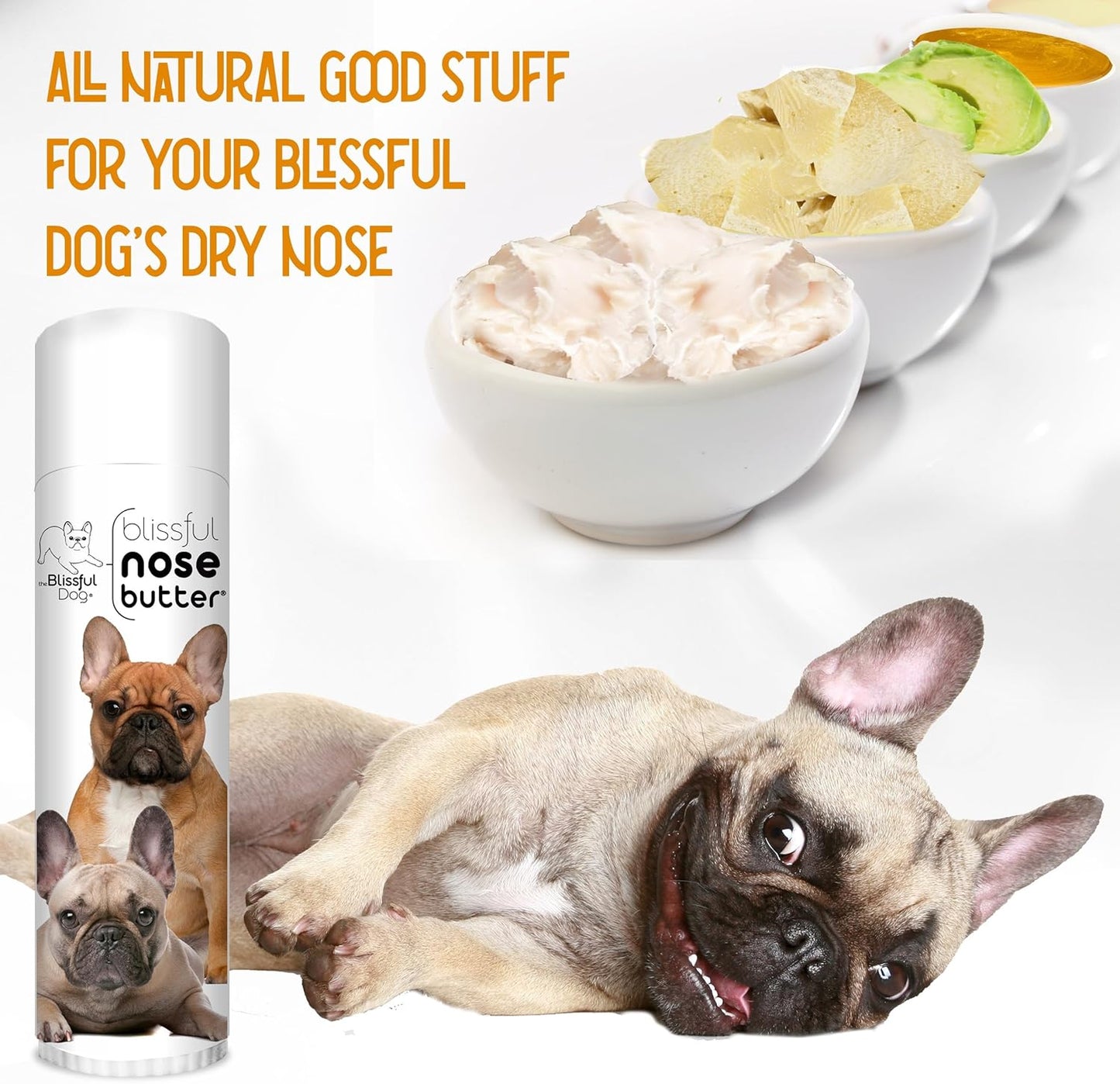 The Blissful Dog Black Masked Fawn French Bulldog Unscented Nose Butter, 0.50-Ounce - Pet Explorer