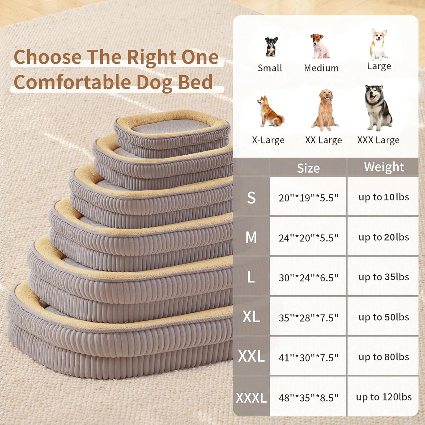 Orthopedic Dog Bed for Small Dogs Breeds, High Density Egg Crate Foam Dog Sofa Beds,Oval Kennel Bed, Pet Couch Bed with Four Sided Bolster, Removable Washable Cover& Non-Slip Bottom - Pet Explorer