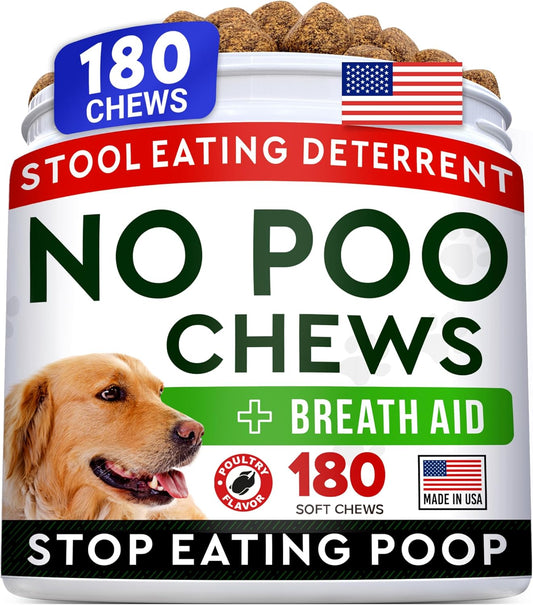 STRELLALAB No Poo Chews for Dogs - Coprophagia Deterrent for Dogs - No Poop Eating - Digestive Enzymes - Gut Health & Immune Support - Stop Eating Poop - (180Ct, Poultry) - Pet Explorer