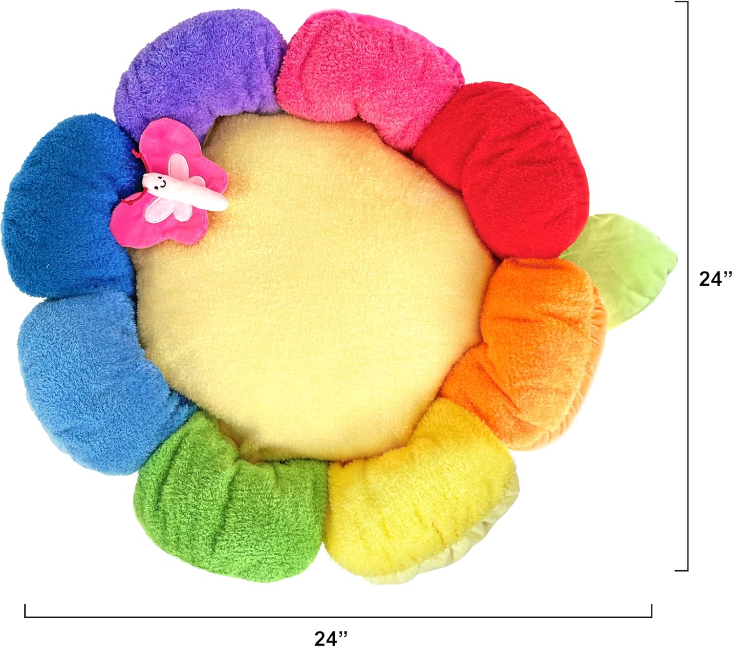 TONBO Soft Plush Small Cute and Cozy Nature Dog Cat Bed, Washer and Dryer Friendly (Rainbow Flower) - Pet Explorer