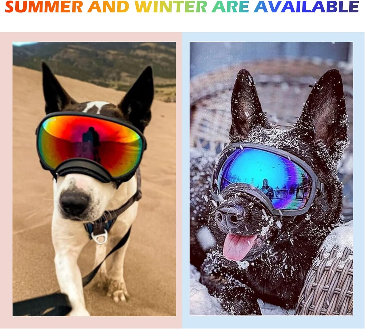 Large Dog Sunglasses with Adjustable Strap UV Protection, Winproof Dog Puppy Sunglasses, Suitable for Medium-Large Dog Pet Glasses, Dogs Eyes Protection(Colorful) - Pet Explorer