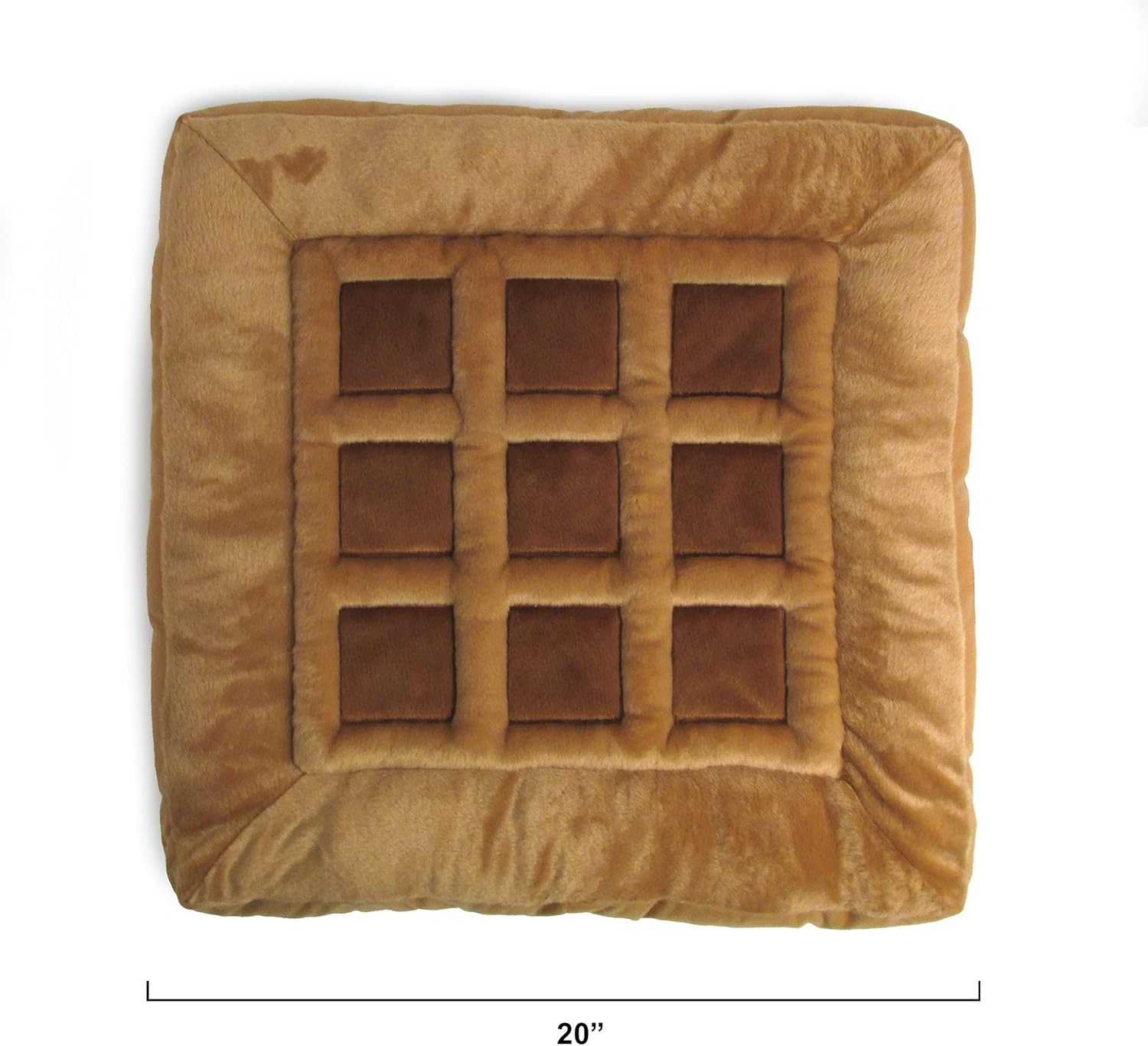 TONBO Soft Plush Small Cute and Cozy Chicken and Waffles Dog Cat Bed, Chicken Crinkle Toy Included, Washer and Dryer Friendly (Brown) - Pet Explorer