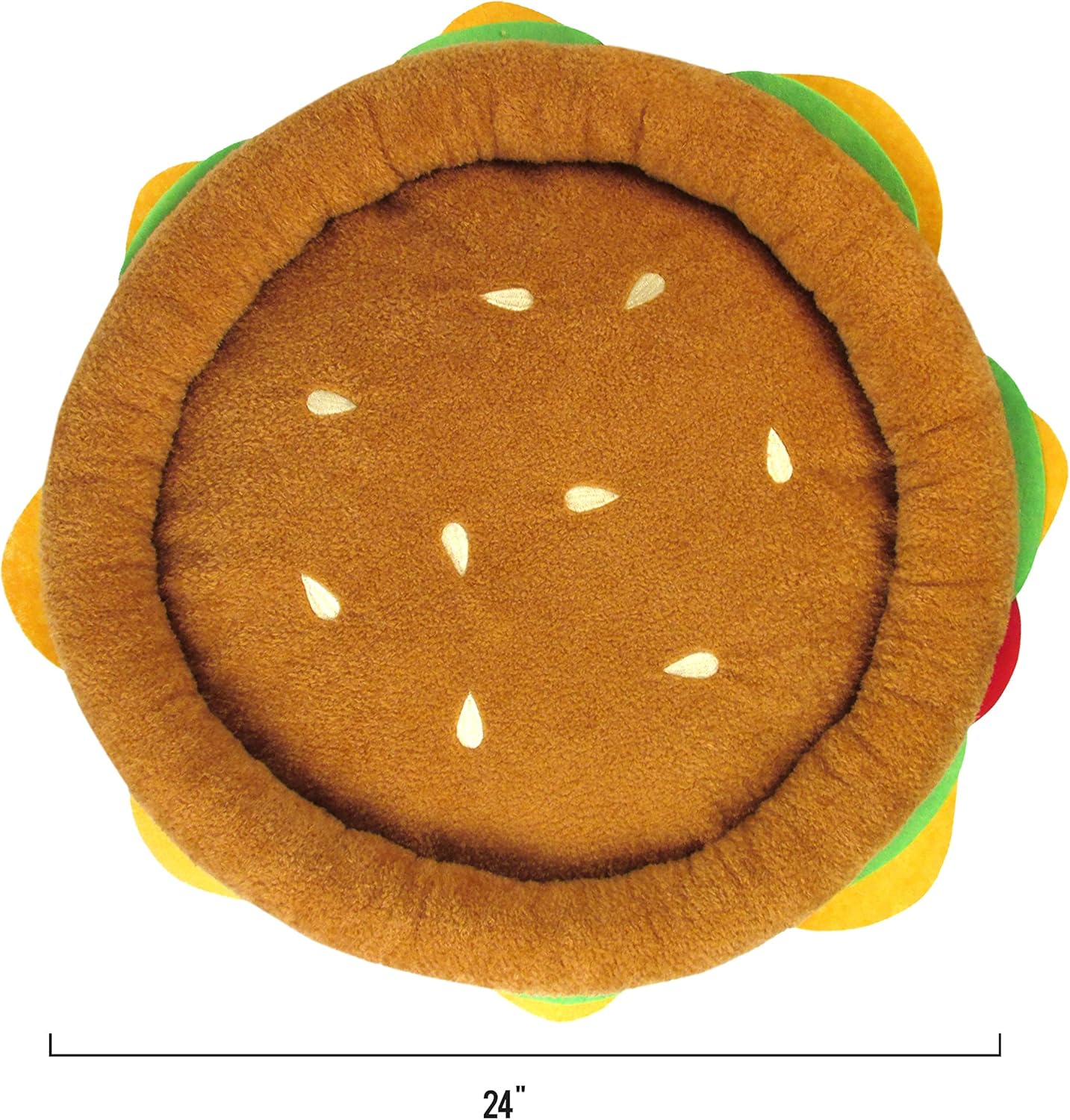 TONBO Soft Plush Small Cute and Cozy Food Dog Cat Bed, Washer and Dryer Friendly (Burger) - Pet Explorer