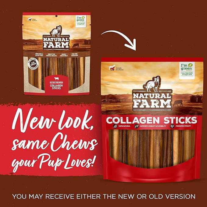 Natural Farm Braided Pork Collagen Dog Chews (5 Pack), Flavorful Braided Pork Collagen Sticks, Natural Dog Chews, Long Lasting, for Small, Medium, and Large Dogs, Odor-Free Rawhide Alternative