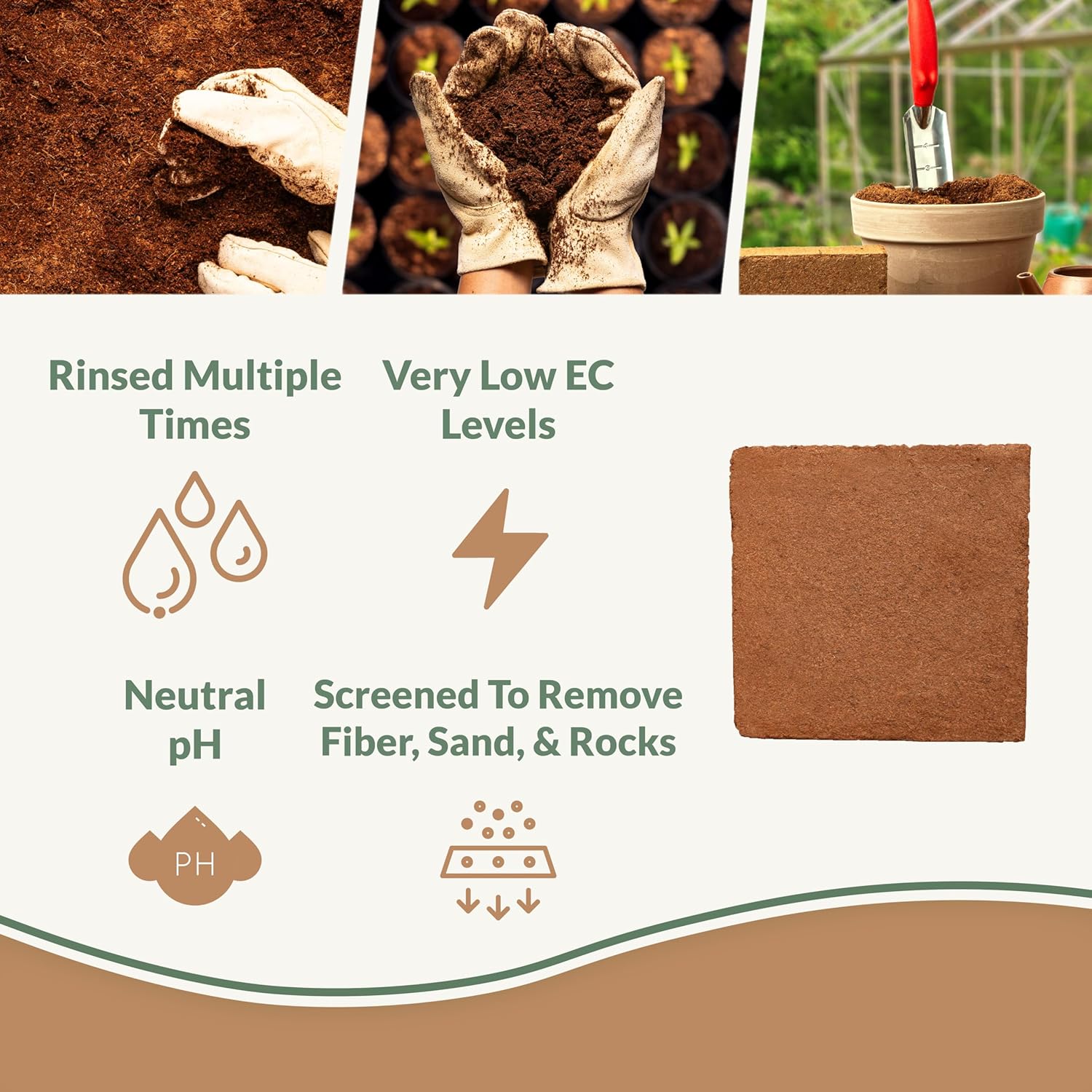 Coco Bliss (10lbs) - Organic Coco Coir for Plants - OMRI-Listed Coco Coir Brick for Garden Soil & Potting Mixes - Coconut Fiber Substrate Mixes with Potting Soil for Indoor Plants & Outdoor Plants - Pet Explorer