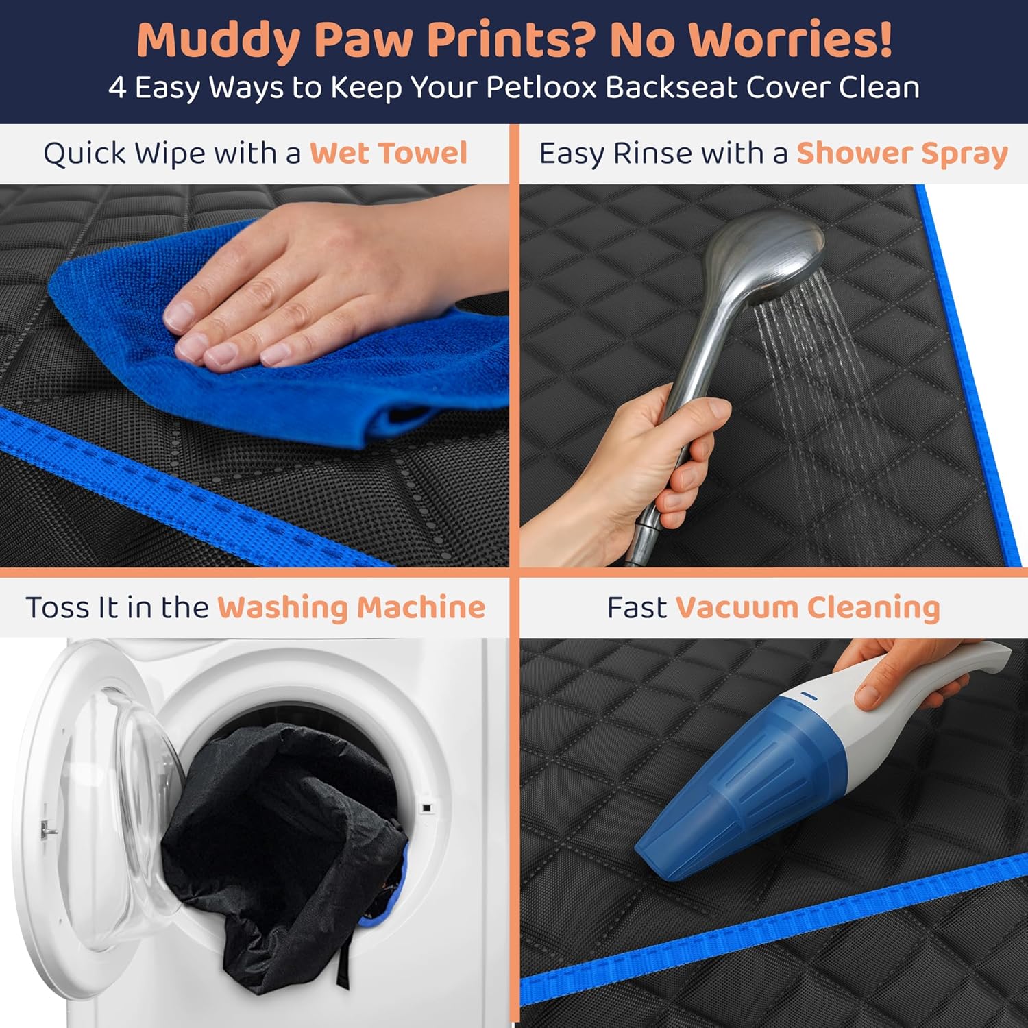 Dog Car Seat Cover for Back Seat, Waterproof Hammock for Car, SUV & Truck, Non-Slip Backseat Cover for Dogs, Heavy-Duty Dog Hammock Style Seat Protector Pets, Easy to Install & Clean - Pet Explorer