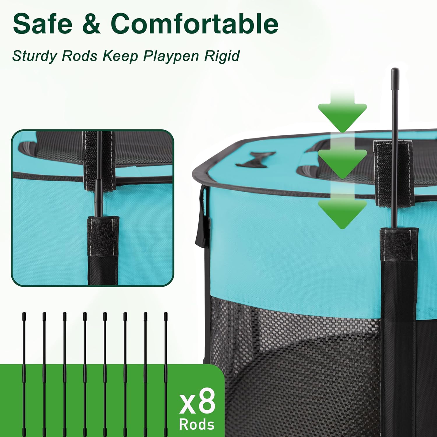 Love's cabin Pet Puppy Dog Playpen, Small Dog Tent Crates Cage Indoor/Outdoor, Portable Exercise Playpen for Dog and Cat, Foldable Pop Up Dog Kennel Playpen with Carring Case (S, Green) - Pet Explorer