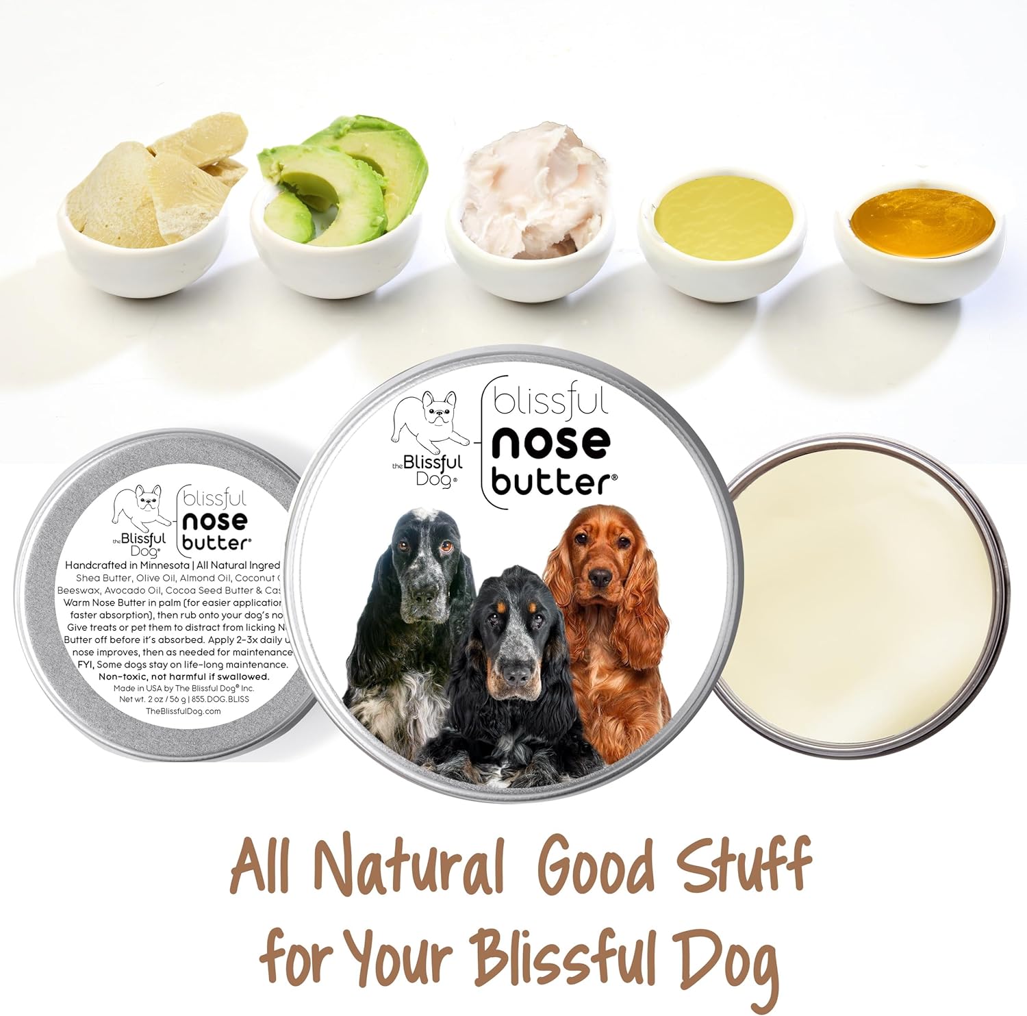 The Blissful Dog English Cocker Spaniel Unscented Nose Butter - Dog Nose Butter, 4-Ounce - Pet Explorer