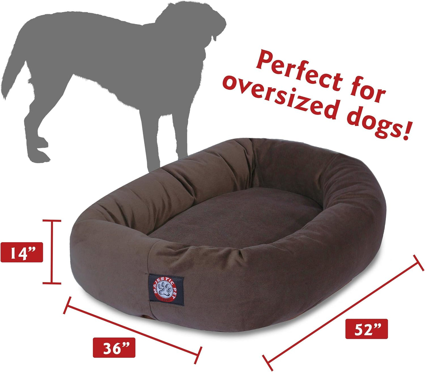 Majestic Pet Villa 40 Inch Shredded Memory Foam Dog Bed for Large Sized Dogs 40x29x9 Inch–Orthopedic Dog Bed with Removable Washable Cover-Washable Large Pet Bed with Head Support-Azure - Pet Explorer