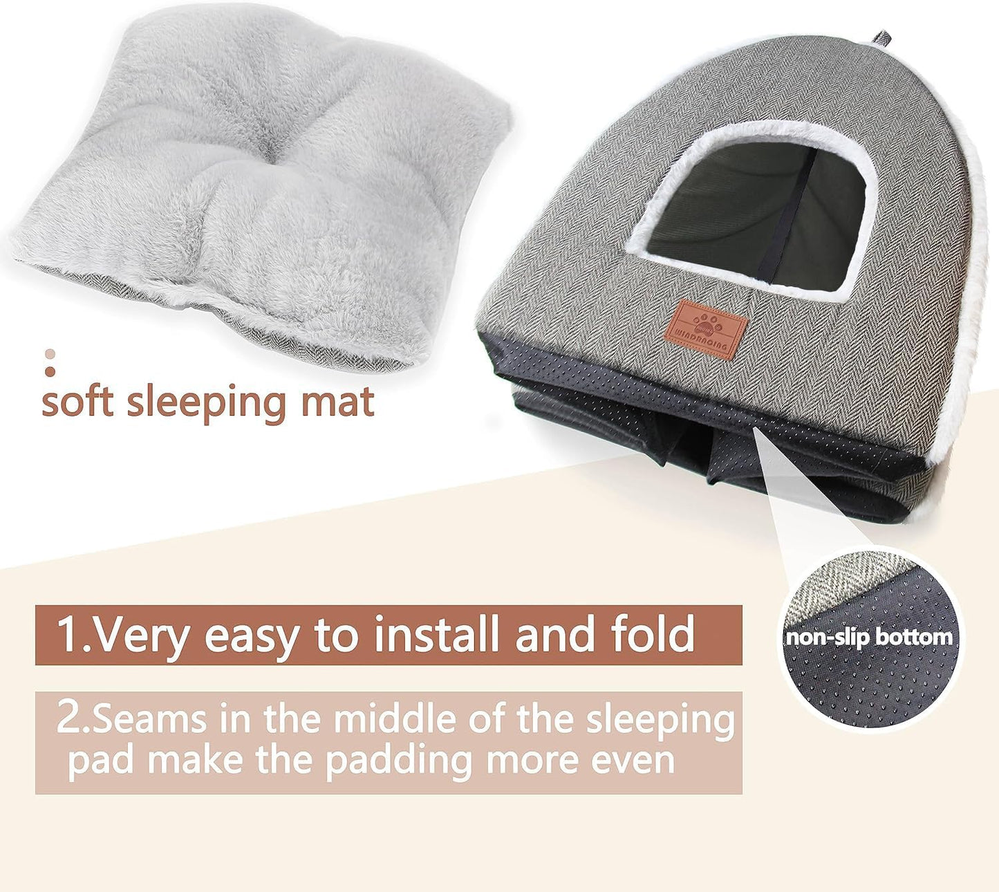 Cat Bed for Indoor Cats - Cat Cave Bed Cat House Cat Tent with Removable Washable Cushioned Pillow, Soft and Self Warming Kitten beds, for Small and Medium Cat Beds & Furniture - Pet Explorer