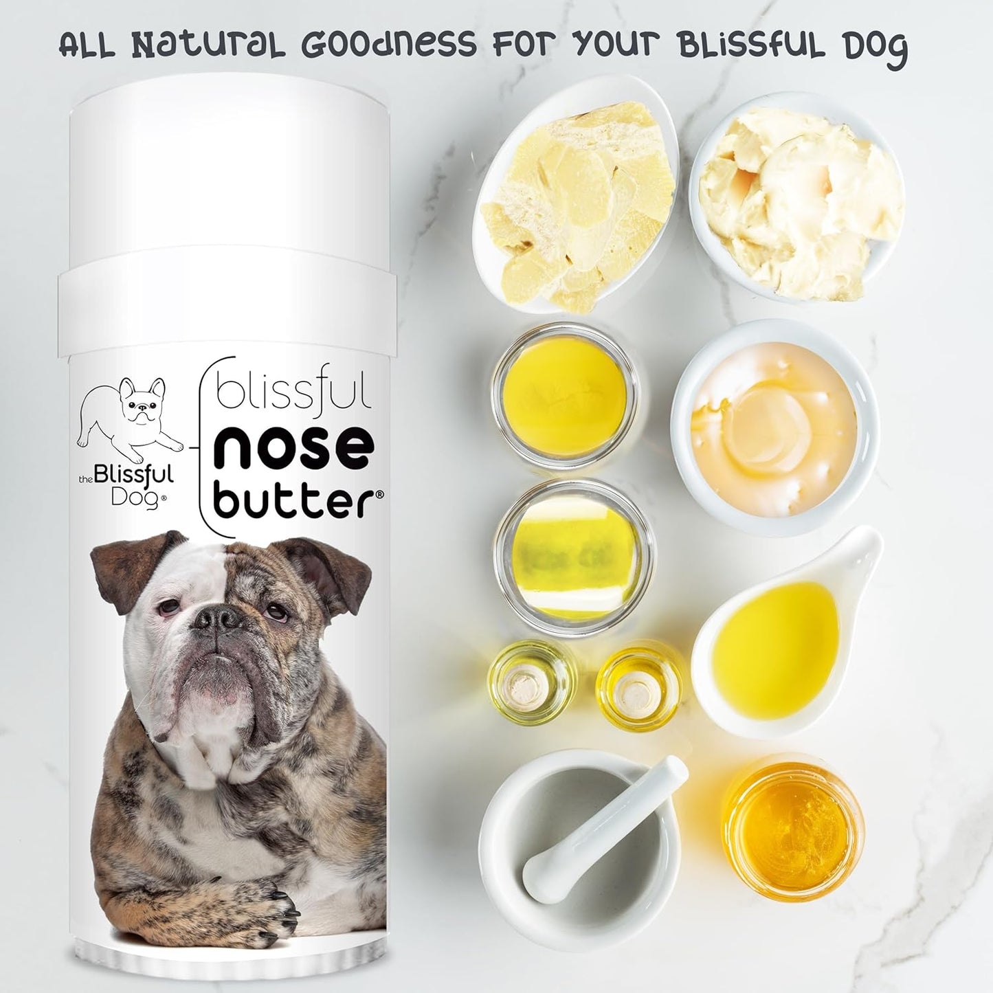 The Blissful Dog Olde English Bulldogge Unscented Nose Butter - Dog Nose Butter, 2 Ounce - Pet Explorer