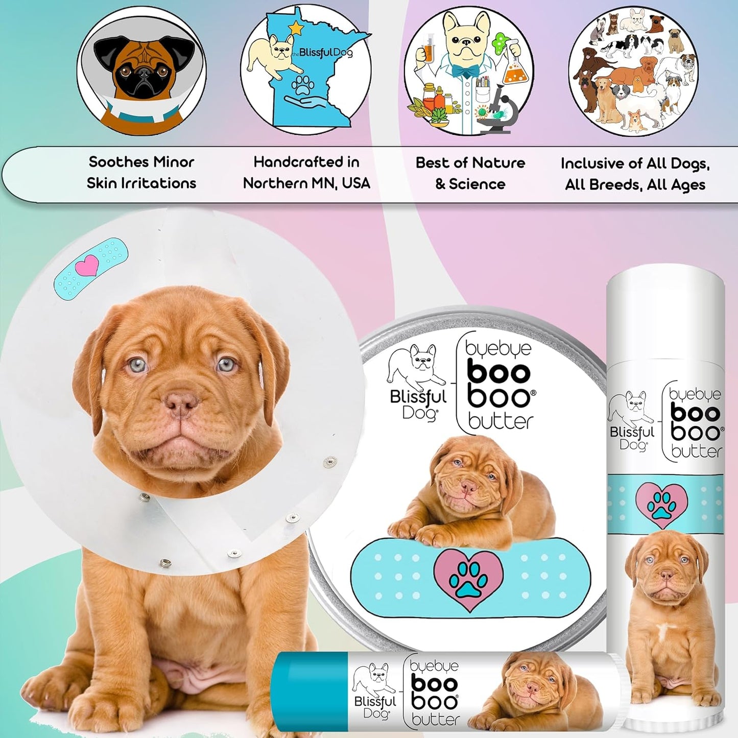 The Blissful Dog Dogue De Bordeaux Boo Boo Butter, 16 oz. - Pet Explorer