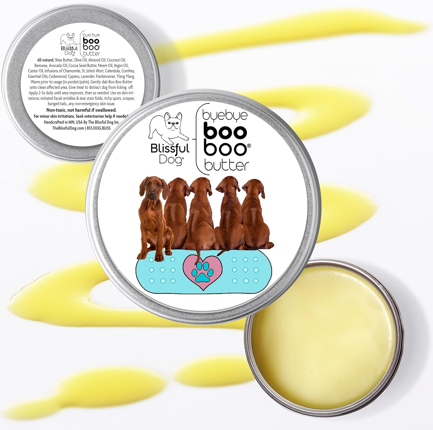 The Blissful Dog 8 oz TIN Rhodesian Ridgeback Booboo Butter - Pet Explorer