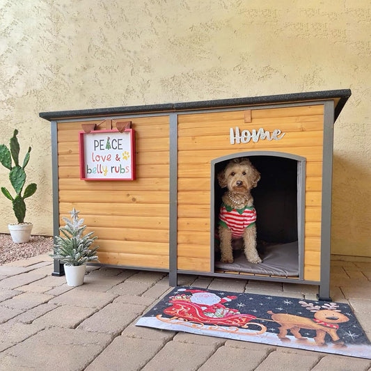 Aivituvin 59" Large Dog House 100% Insulated Dog Kennel with Liner for Winter,Waterpoof for Outdoor & Indoor Use. - Pet Explorer