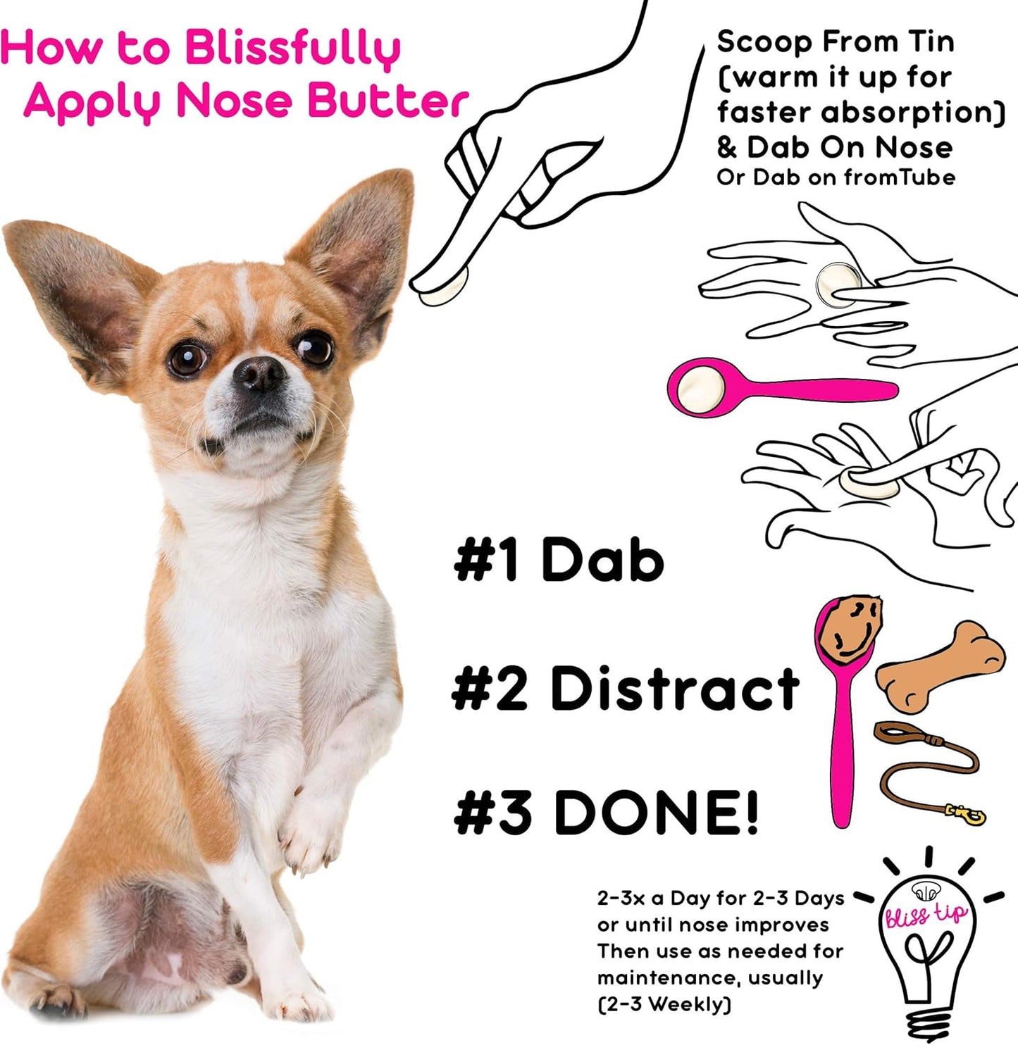 The Blissful Dog Long Coat Chihuahua Nose Butter for Dry, Cracked Skin, Lick-Safe Dog Nose Balm with Moisturizing Shea Butter, Almond, Olive, and Essential Oils, Pet Supplies, Uncented, 0.15 oz. - Pet Explorer