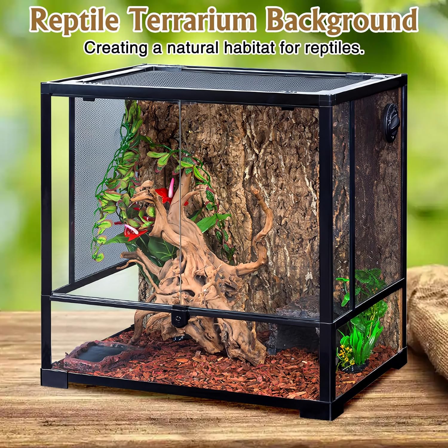 Fhiny 10 PCS Cork Bark Background, 11.6" x 7.7" Natural Cork Bark for Reptiles Bearded Dragon Climbing Backdrop Terrarium Habitat Wall Decor Accessories for Turtle Gecko Lizard Snake Spider Frog - Pet Explorer