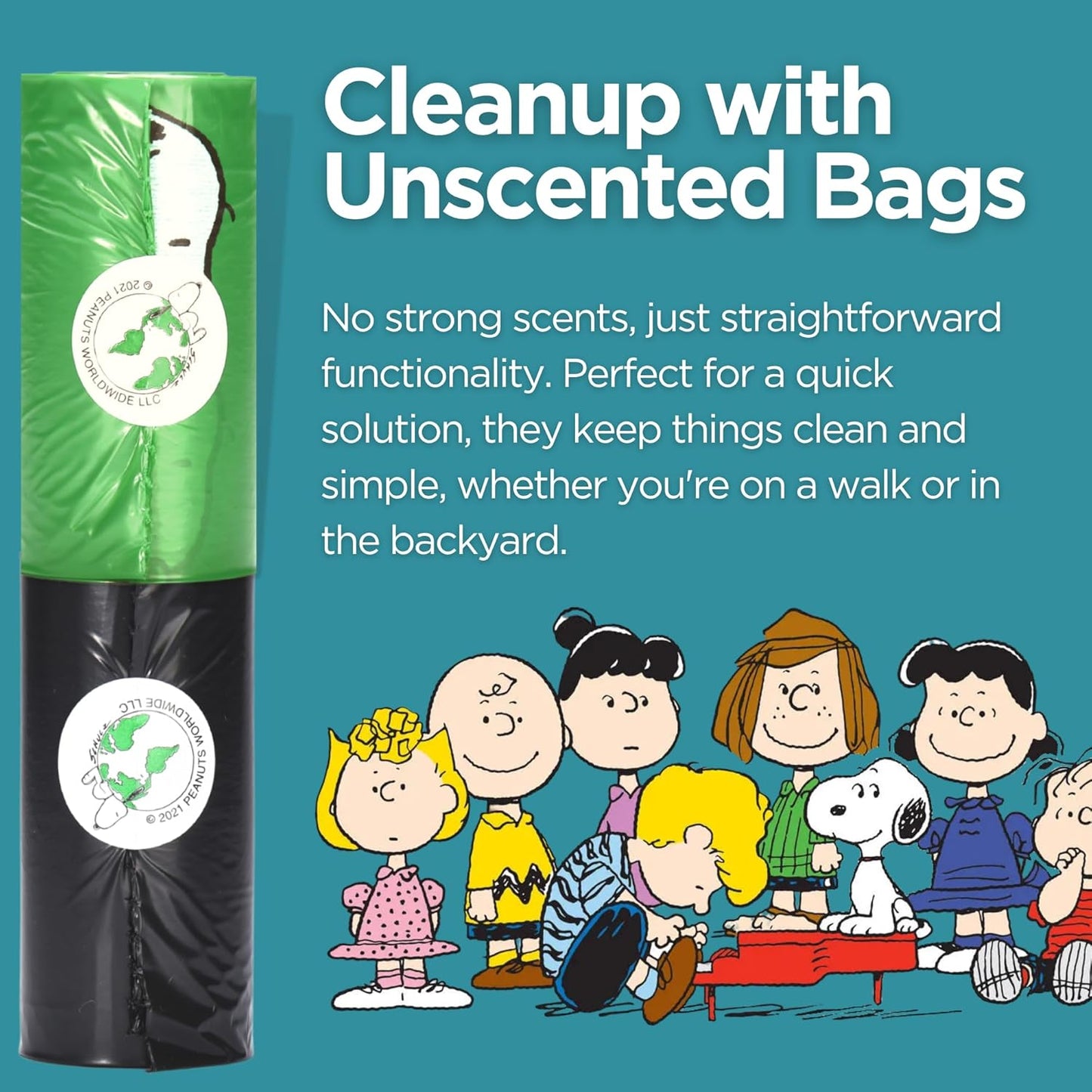 The Original Poop Bags® 38% USDA Biobased Pet Waste Bags, Peanuts Design, Leak-Resistant & Durable, Black/Green, 360 Count - Pet Explorer