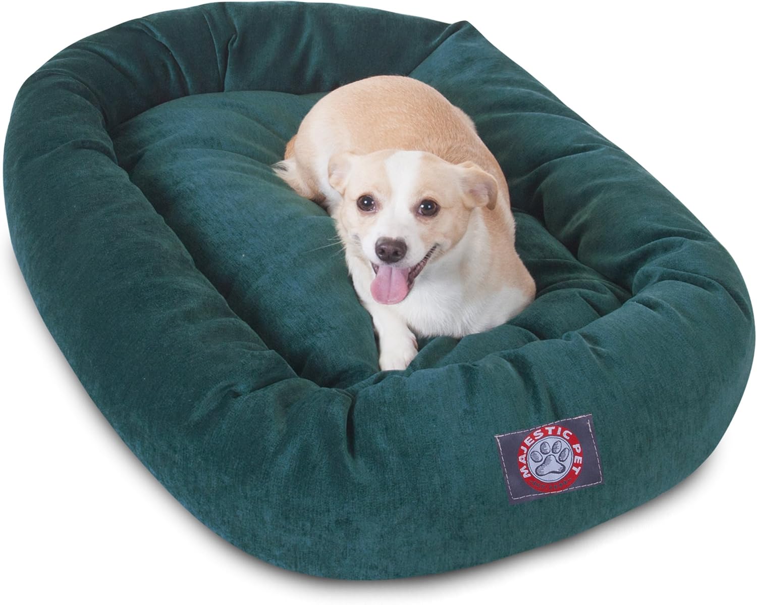 Majestic Pet 32 Inch Micro Velvet Calming Dog Bed Washable 32x23x7 (inch) – Cozy Soft Round Donut Dog Bed with Spine for Head Support - Pet Bed Medium – Marine (2025) - Pet Explorer