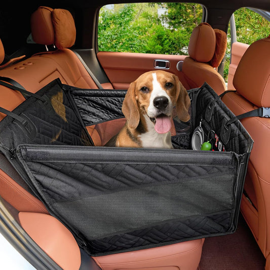 Kohree Dog Car Seat Cover for Small Dogs, Hard Bottom Dog Car Seat Cover for Back Seat with Upgraded PVC Pipe, Waterproof 900D Car Hammock for Dogs Pet Back Seat Extender for Cars SUV Truck-S - Pet Explorer