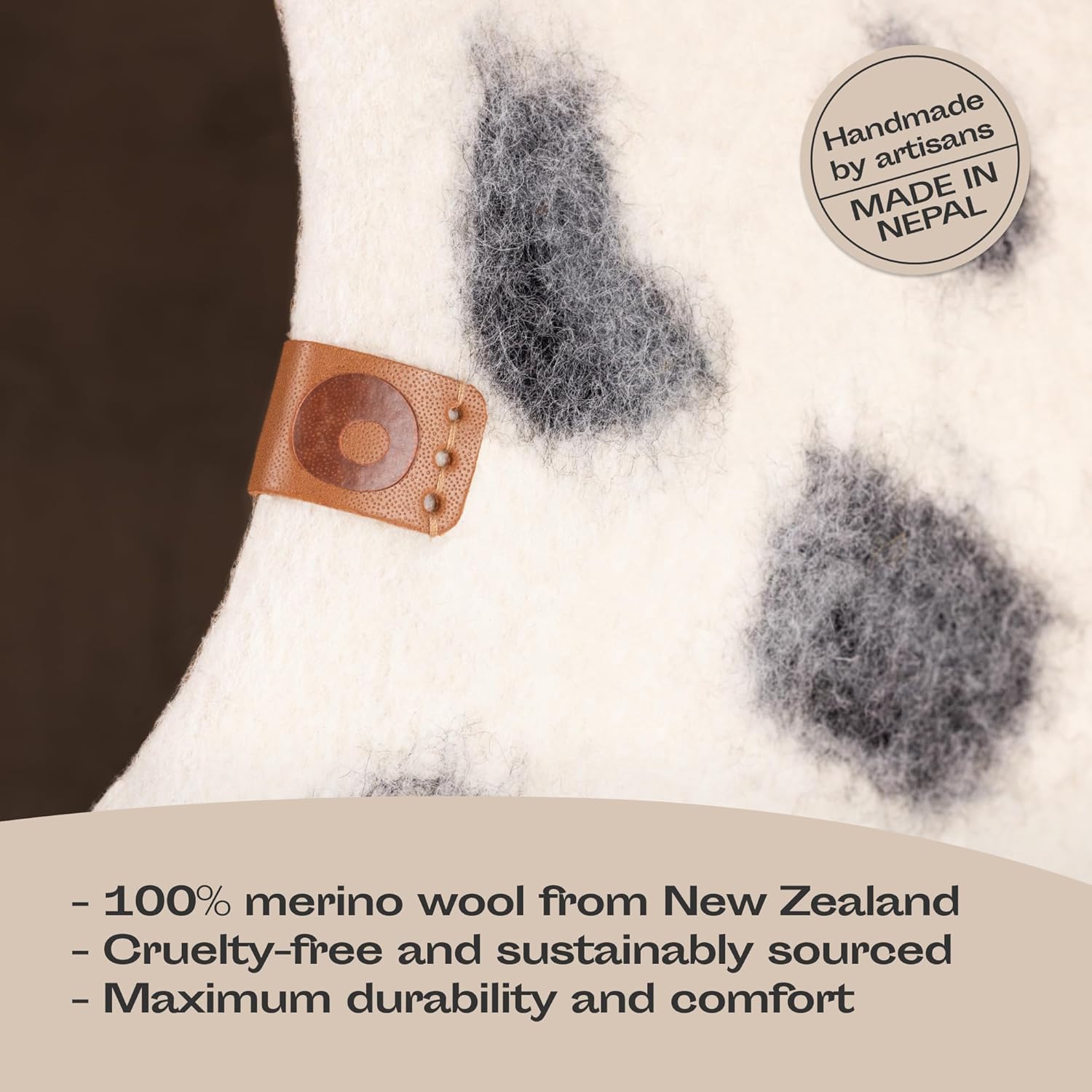 MEOWFIA Cat Cave – Premium Felt Cat Bed for Indoor Cats, Handmade 100% Merino Wool (Large, Snow Leopard) - Pet Explorer